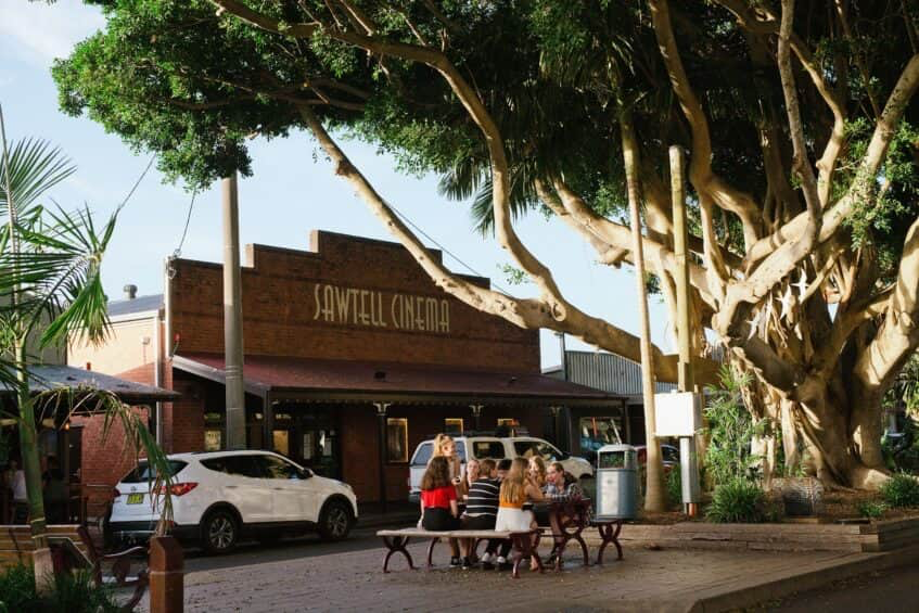 Sawtell Cinema under the fig trees on First Avenue